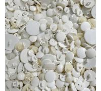Trimming Shop 100g Assorted White & Off-White Buttons - Mixed Resin Craft Buttons in Various Sizes (11mm-28mm) for Sewing, Knitting, Scrapbooking, DIY, Children's Crafts & Decorative Projects