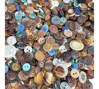 Trimming Shop 100g Rustic Tones Buttons - Assorted 2 & 4-Hole Earthy Mix Craft Buttons (11mm-28mm) for Sewing, Knitting, Scrapbooking, Card Making, DIY & Children’s Crafts