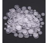Trimming Shop 100g Transparent Plastic Craft Buttons for Sewing, Crafting, Knitting, Assorted Sizes 2 Holes Resin Buttons for Children’s Handmade Decoration, DIY Projects