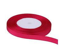 Trimming Shop 10mm Double Sided Satin Ribbon 25 Metres Roll - 100% Polyester Craft Ribbon for Gift Wrapping, Bow Making, Sewing, Wedding Decoration, Hair Accessories & DIY Crafts, Hot Pink