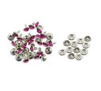 Trimming Shop 10mm Hot Pink Crystal Rivets, Diamante Acrylic Rhinestone Studs with Pins for DIY Leathercrafts, Clothing Decoration, Arts & Crafts Projects, Purses Embellishment, 50pcs