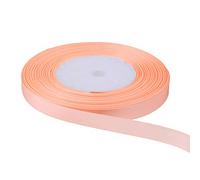 Trimming Shop 10mm Peach Satin Ribbon for Gift Wrapping, 25M Double Sided Polyester Roll Balloon Ribbon for Crafting Bouquets, Cake, Wedding Decoration DIY Hair Accessories, Sewing