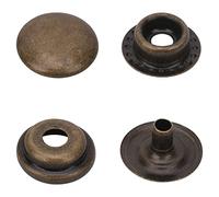 Trimming Shop 10mm Press Studs 4 Part, Durable and Lightweight, No-Sew Metal Buttons Snap Fasteners for DIY Leathercrafts, Jackets, Repair Clothing, Purses, Bronze, 50pcs