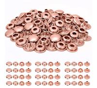 Trimming Shop 10mm Press Studs 4 Part, Durable and Lightweight, No-Sew Metal Buttons Snap Fasteners for DIY Leathercrafts, Jackets, Repair Clothing, Purses, Rose Gold, 50pcs