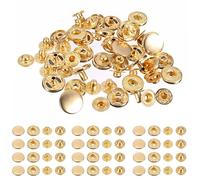 Trimming Shop 10mm S Spring Press Studs 4 Part, Gold, 50pcs