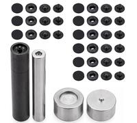 Trimming Shop 10mm S Spring Press Studs - Alloy Cap, Black, 20pcs