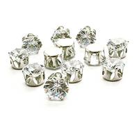Trimming Shop 10mm Sew on Diamante Crystal Clear Glass Rhinestones for DIY Crafts Projects, Sewing Clothes, Scrapbook Embellishments or Decorations, 50pcs