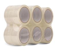 Trimming Shop 12-Pack Clear BOPP Packing Tape 48 mm × 66 metres - Transparent Adhesive Rolls for Carton Sealing, Gift Wrapping & Shops, E-commerce Packaging Supplies - Clear Adhesive Tape
