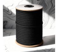 Trimming Shop 12mm Elastic for Sewing, 1/2" Black Flat Elastic Band Stretchy String for Dressmaking, Knitting, Sewing, DIY Arts and Crafts Projects, Making Clothes, 100 Metres