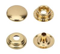 Trimming Shop 12mm Press Studs 4 Part, Snap Fasteners No-Sew Metal Snap Buttons for Sewing, Repair Clothing, DIY Leathercrafts, Jackets, Handbags, Purses, Gold, 50pcs Set