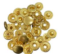 Trimming Shop 12mm S Spring Press Studs 4 Part, Durable and Lightweight, Metal Snap Buttons Fasteners for Jackets, DIY Leathercrafts, Sewing Clothing, Purses, Gold, 10pcs