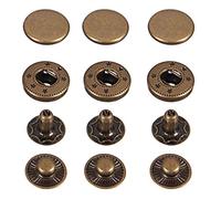 Trimming Shop 12mm S Spring Press Studs 4 Part, Durable and Lightweight, Metal Snap Fasteners for Jackets, Jeans, Leather Craft, Straps and Sewing Projects, Clothes Repair, Bronze, 50pcs