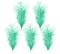 Trimming Shop 14-16inch(35-40cm) Mint Ostrich Feathers Plume for Wedding Table Centrepieces Home Decoration Decorating Costumes Headdresses Showgirl Spadones, Pack of 5