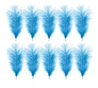 Trimming Shop 14-16inch(35-40cm) Turquoise Ostrich Feathers Plume for Wedding Table Centrepieces Home Decoration Decorating Costumes Headdresses Showgirl Spadones, Pack of 10