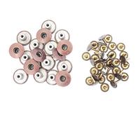 Trimming Shop 14mm Brass Jeans Button, Durable Tack Fastener Buttons with Back Pins Rivet for Clothing Repairing, Denims, Jackets, Skirts, Copper, 20pcs Set