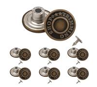Trimming Shop 14mm Bronze Jeans Stud Buttons Hammer On, Printed Rivet Fasteners for Denim Jackets, Trousers, Bags, Leather, Canvas, Tailoring, Jump Suits - 100Pcs