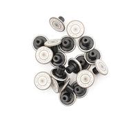 Trimming Shop 14mm Jeans Buttons Durable Brass Tack Fasteners with Aluminium Back Pin Rivets for Clothing Repairing, Denims, Jackets, Dark Silver, 10pcs