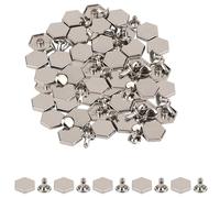 Trimming Shop 14mm Silver Bag Feet Studs for Leathercraft, 25pcs
