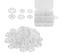 Trimming Shop 150 Set Clear Sew-on Snap Buttons Press Studs Snap Fasteners Invisible Plastic Buttons with Storage Box for DIY Clothing, Handbags, DIY Tailoring and Craft Projects (7mm, 10mm & 13mm)