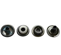 Trimming Shop 15mm 4 Part Metal Press Studs No Sew Buttons, Silver, 50pcs