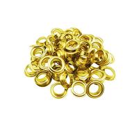 Trimming Shop 15mm Brass Eyelets with Washers, Durable & Rust - Proof Grommets for DIY Projects, Yoga Mat, Tarpaulin, Vinyl Banners, Pool Covers (Gold, 100pcs)