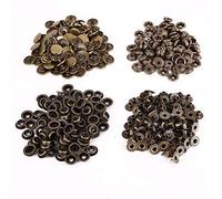 Trimming Shop 15mm Large Bronze Press Studs Heavy Duty Brass Snap Fasteners 4 Part No-Sew Metal Buttons for DIY Arts Crafts Projects, Leathercrafts, Caravan, Repair Clothing, 20pcs Set