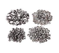 Trimming Shop 15mm Press Studs 4 Part Iron Snap Fastener Buttons for Caravan, Boat Cover, Leather Jacket, Handbag, Belts, DIY Crafts Project, Silver, 20pcs