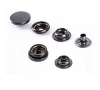 Trimming Shop 15mm Press Studs 4 Part Iron Snap Fastener No-Sew Metal Buttons for Caravan, Boat Cover, Leather Jacket, Handbag, Belts, DIY Crafts Project, Gunmetal, 50pcs