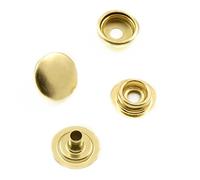 Trimming Shop 15mm Press Studs 4 Part Iron Snap Fastener No-Sew Metal Buttons for Caravan, Boat Cover, Leather Jacket, Handbag, Belts, DIY Crafts Project, Gold, 50pcs