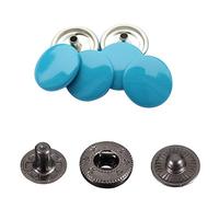 Trimming Shop 15mm S Spring Press Studs 4 Part, Durable and Lightweight, Metal Snap Fasteners for Jackets, Jeans, Leather Craft, Straps and Sewing Projects, Clothes Repair, Turquoise, 10pcs