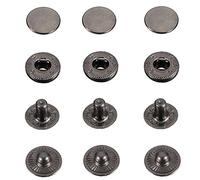 Trimming Shop 15mm S Spring Press Studs 4 Part, No Sew Metal Snap Fasteners Buttons for Jackets, Jeans, Leather Craft, Straps and Sewing Projects, Clothes Repair, Gunmetal, 100pcs