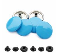 Trimming Shop 15mm S Spring Press Studs 4 Part, Turquoise, 10pcs