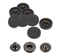Trimming Shop 15mm S Spring Press Studs Snap Fasteners Plastic Cap with Gunmetal Black Metal Back Snaps, No-Sew Snap Buttons for DIY Leathercrafts, Jackets, Handbag, Black, 10pcs Set
