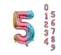 Trimming Shop 16 Inch Small Rainbow Number 5 Foil Balloon Air Fillable