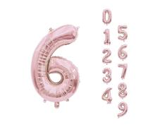 Trimming Shop 16 Inch Small Rose Gold Number 6 Foil Balloon Air Fillable