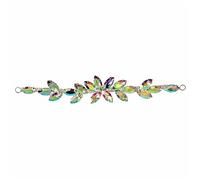Trimming Shop 16x2.5cm Crystal Rhinestone Diamante Applique, Sew-On Bridal Motif Patch for Wedding Dresses, Belts, Headpieces, Shoes, Costume Embellishment and Fashion Accessories, Clear AB