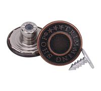 Trimming Shop 17mm Brass Jeans Button, Durable Tack Fastener Buttons with Aluminium Back Pins Rivet for Clothing Repairing, Denims, Jackets, Skirts, Copper, 10pcs Set