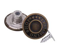 Trimming Shop 17mm Brass Jeans Button, Durable Tack Fastener Buttons with Aluminium Back Pins Rivet for Clothing Repairing, Denims, Jackets, Skirts, Bronze, 50pcs Set