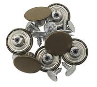 Trimming Shop 17mm Brass Jeans Button, Durable Tack Fastener Buttons with Back Pins Rivet for Clothing Repairing, Denims, Jackets, Skirts, Bronze Plain, 20pcs Set