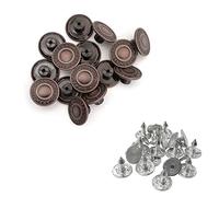 Trimming Shop 17mm Brass Jeans Button, Durable Tack Fastener Buttons with Back Pins Rivet for Clothing Repairing, Denims, Jackets, Skirts, Dark Bronze, 10pcs Set
