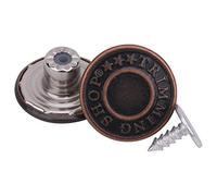 Trimming Shop 17mm Copper Jeans Stud Buttons Hammer On, Printed Rivet Fasteners for Denim Jackets, Trousers, Bags, Leather, Canvas, Tailoring, Jump Suits - 20Pcs