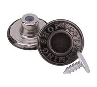 Trimming Shop 17mm Gunmetal Jeans Stud Buttons Hammer On, Printed Rivet Fasteners for Denim Jackets, Trousers, Bags, Leather, Canvas, Tailoring, Jump Suits - 50Pcs