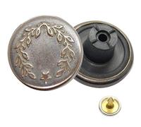 Trimming Shop 17mm Jean Button Bronze Colour, with 1 Star Design Tack Button Fastener, Replacement for Missing Buttons on Jeans, Jackets, Clothes, 8pcs