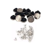Trimming Shop 17mm Jeans Buttons with Pins Replacement Task Button Fasteners for Jackets, Clothes, Trousers, Sewing Knitting Crafts, Embellishments, Shiny Silver, 10pcs