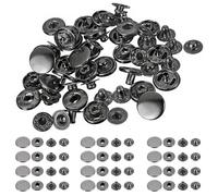 Trimming Shop 17mm S Spring Press Studs 4 Part Gunmetal, 50pcs