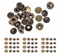 Trimming Shop 17mm S Spring Press Studs 4 Part No-Sew Metal Snaps Buttons Durable & Lightweight Fasteners for Leathercrafts, Repair Clothing, Handbag, Bronze, 100pcs