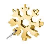 Trimming Shop 18 in 1 Gold Snowflake Multi-Tool with Keychain - Flat and Phillips Screwdriver, Allen Wrench, Bottle Opener, Key Hole - Travel Camp Adventure Gadget Gift Tool for Men