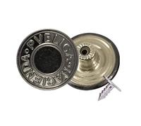 Trimming Shop 19mm Replacement Jean Buttons, Durable Tack Fastener No Sew Buttons with Back Pins Rivet for Jean, Denims, Jackets, Skirts, Gunmetal, 10pcs Set