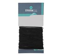 Trimming Shop 1mm Elastic Cord, Thread Beading String, Round Hat Elastic Stretchy String Rope for DIY Craft Projects, Sewing Accessories, Jewellery Stringing, Black, 25 Metres