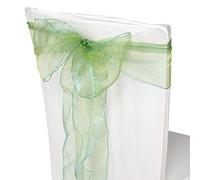 Trimming Shop 1pc 17x280cm Olive Green Organza Sashes Wider Fuller Bow Sash Chair Cover Bows Sash for Banquet Hotel Birthday Reception Wedding Party Decoration